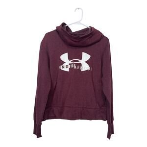Under Armour Women Burgundy Soft Hooded Sweatshirt Size M